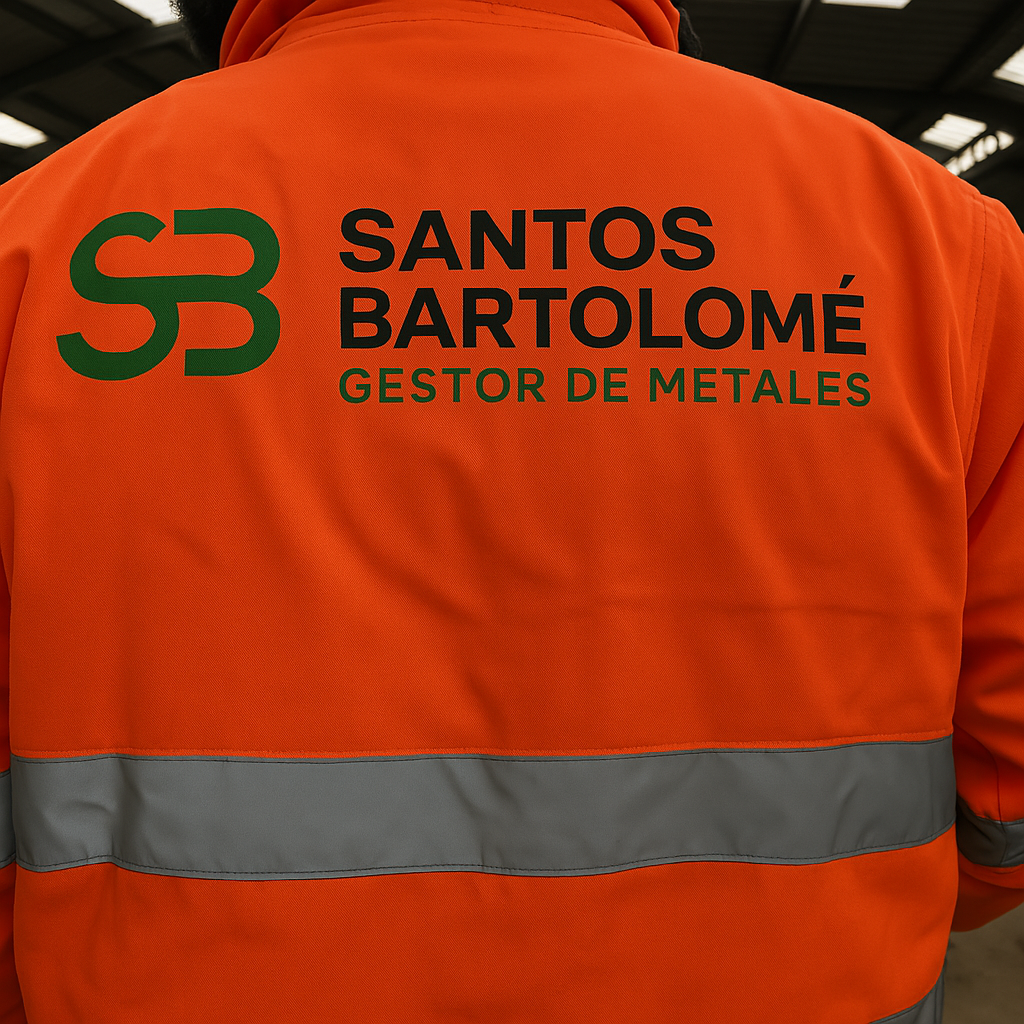 Operario clasificando metales en las instalaciones de Santos Bartolomé